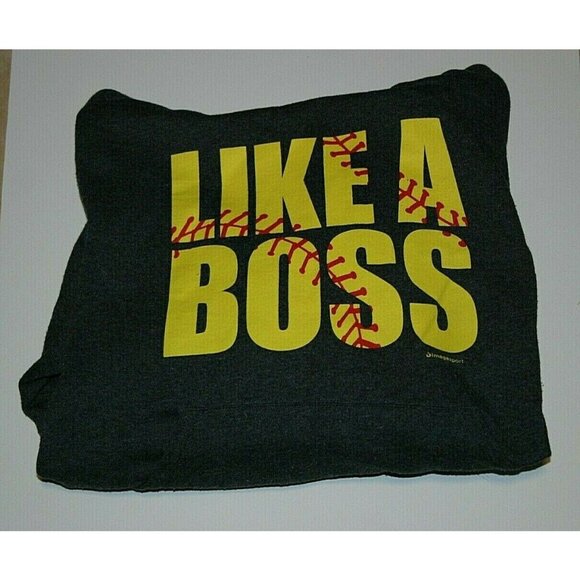 Like a Boss hoodie sweatshirt adult small Jerzees NuBlend gray - Picture 7 of 7